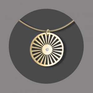 Anhänger Sun Classic goldplattiert mit Diamant