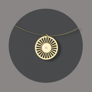 Anhänger Sun small goldplattiert mit Diamant