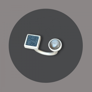 Doppelring Kristallachat mit Mondstein