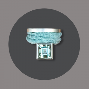 Wickelring Silber, Prasiolith Carré