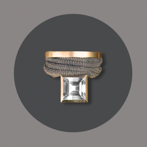 Wickelring 750/- Gold Bergkristall Carré