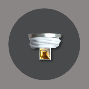 Wickelring Silber small, Citrin Carré
